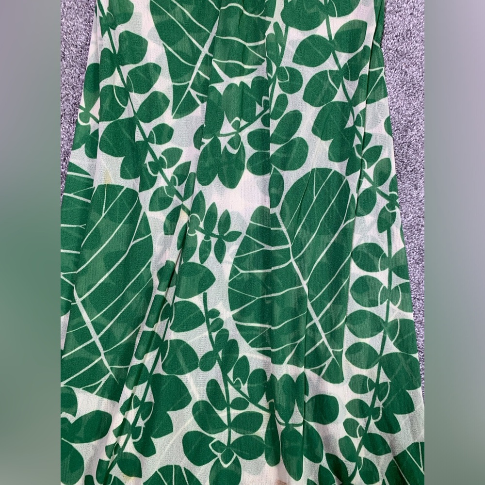 Micro Mesh Floral Dress Black Green Floral Size Small 100 % Nylon - Picture 2 of 9